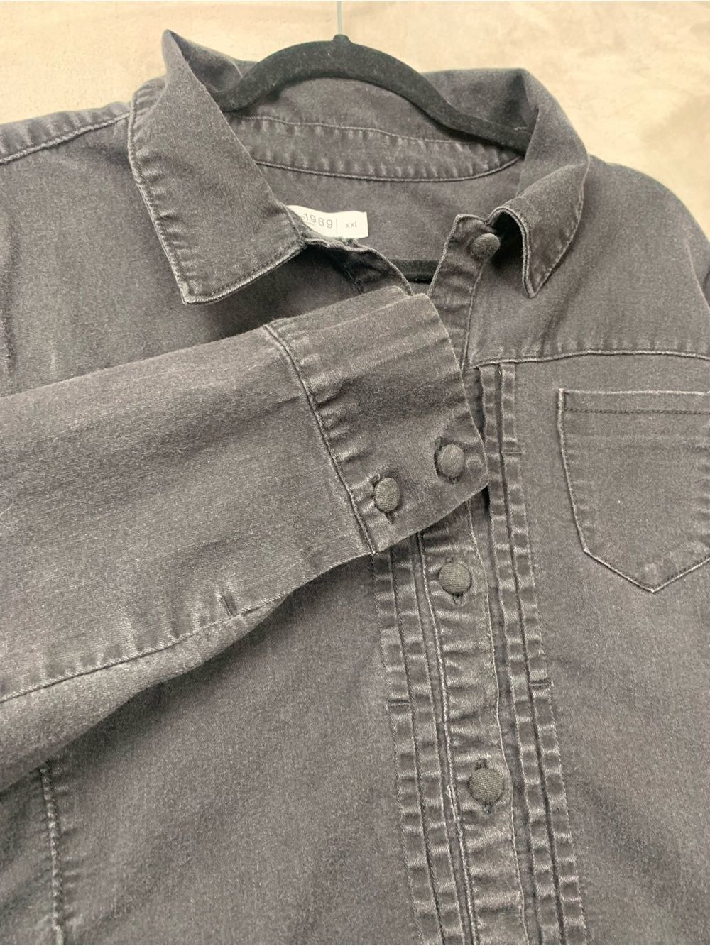Gap 1969 Women XXL Gray Black Shacket Button Shirt Jacket